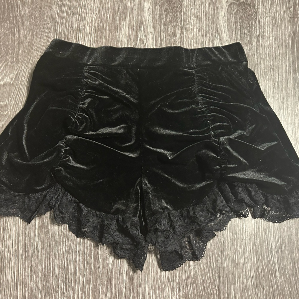 Black Velvet Lace Shorts